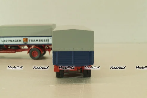 Bussing 8000 with trailer 3-axel, Lastwagen, blue, Brekina 1:87