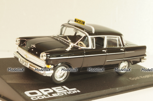 Opel Kapitän PII Taxi 1959, black, OPC092, Altaya Opel Collection #092 1:43