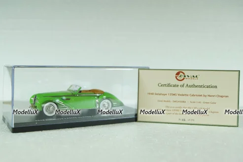 Delahaye 135MS Vedette Cabriolet Henri Chapron Resin Model 1948, green, EMEU43017A, ESVAL Model 1:43