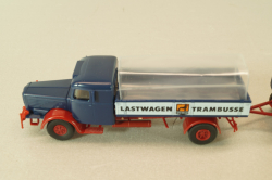 Bussing 8000 with trailer 3-axel, Lastwagen, blue, Brekina 1:87