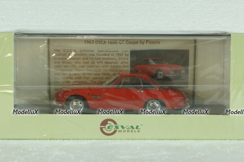 OSCA 1600 GT coupe by Fissore 1963, EMEU43009A,  ESVAL Model 1:43