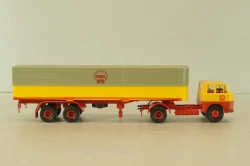 Henschel HS 16 TS with semi trailer Shell, yellow/red, 8223, Brekina 1:87