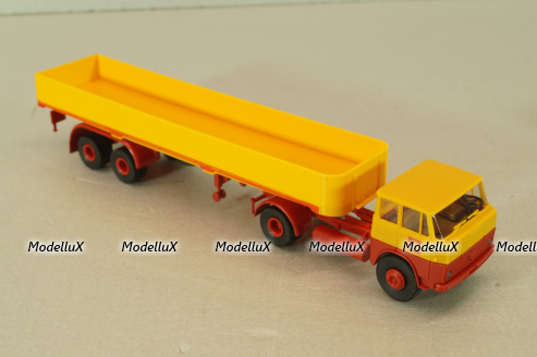 Henschel HS 16 TS with semi trailer Shell, yellow/red, 8223, Brekina 1:87