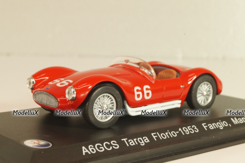 Maserati A6GCS Targa Florio #66 1953, Fangio/Mantovani, red, WBS039, WhiteBox 1:43