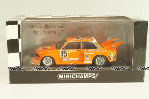 BMW 320i (E21) Grp. 5, #15 winner Div.II Eifelrennen DRM 1977, H.J.Stuck, orange, 400772315, Minichamps 1:43