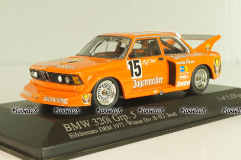 BMW 320i (E21) Grp. 5, #15 winner Div.II Eifelrennen DRM 1977, H.J.Stuck, orange, 400772315, Minichamps 1:43