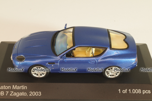Aston Martin DB 7 Zagato 2003, blue metallic, WB030, WhiteBox 1:43 Уценка!