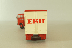 Mercedes LP 1632 with semi trailer Kulmbacher, red/beige, 7832, Brekina 1:87 Уценка!