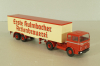 Mercedes LP 1632 with semi trailer Kulmbacher, red/beige, 7832, Brekina 1:87 Уценка!