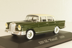 Mercedes-Benz 220SE "Fintail" (W111) 1959, dark green/beige roof, MBOMS016, Mercedes-Benz Offizielle Modell Sammlung #16, Altaya 1:43