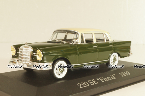 Mercedes-Benz 220SE "Fintail" (W111) 1959, dark green/beige roof, MBOMS016, Mercedes-Benz Offizielle Modell Sammlung #16, Altaya 1:43