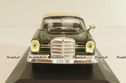 Mercedes-Benz 220SE "Fintail" (W111) 1959, dark green/beige roof, MBOMS016, Mercedes-Benz Offizielle Modell Sammlung #16, Altaya 1:43