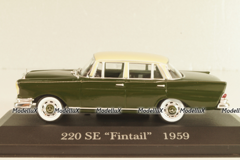 Mercedes-Benz 220SE "Fintail" (W111) 1959, dark green/beige roof, MBOMS016, Mercedes-Benz Offizielle Modell Sammlung #16, Altaya 1:43