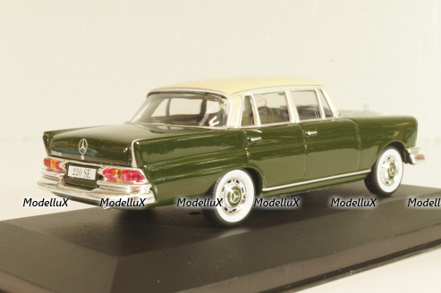 Mercedes-Benz 220SE "Fintail" (W111) 1959, dark green/beige roof, MBOMS016, Mercedes-Benz Offizielle Modell Sammlung #16, Altaya 1:43