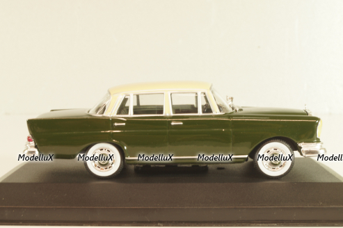 Mercedes-Benz 220SE "Fintail" (W111) 1959, dark green/beige roof, MBOMS016, Mercedes-Benz Offizielle Modell Sammlung #16, Altaya 1:43