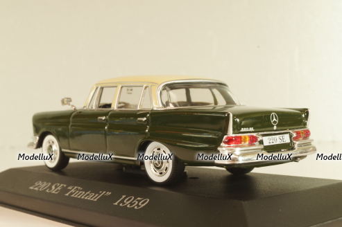 Mercedes-Benz 220SE "Fintail" (W111) 1959, dark green/beige roof, MBOMS016, Mercedes-Benz Offizielle Modell Sammlung #16, Altaya 1:43