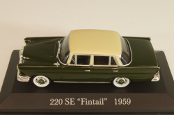 Mercedes-Benz 220SE "Fintail" (W111) 1959, dark green/beige roof, MBOMS016, Mercedes-Benz Offizielle Modell Sammlung #16, Altaya 1:43