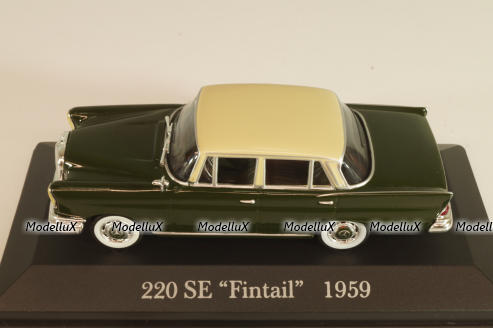 Mercedes-Benz 220SE "Fintail" (W111) 1959, dark green/beige roof, MBOMS016, Mercedes-Benz Offizielle Modell Sammlung #16, Altaya 1:43