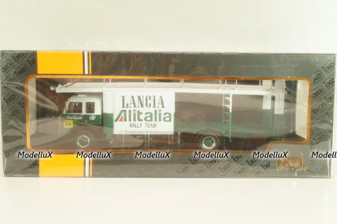 Fiat 673 Racing Transporter Lancia Alitalia Rally Team 1976, green/white, TRU038, IXO 1:43