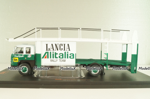 Fiat 673 Racing Transporter Lancia Alitalia Rally Team 1976, green/white, TRU038, IXO 1:43