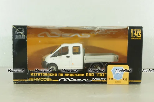 Газель Next А22R23 бортовой бел/сер, Н560, Наш автопром 1:43 уценка!