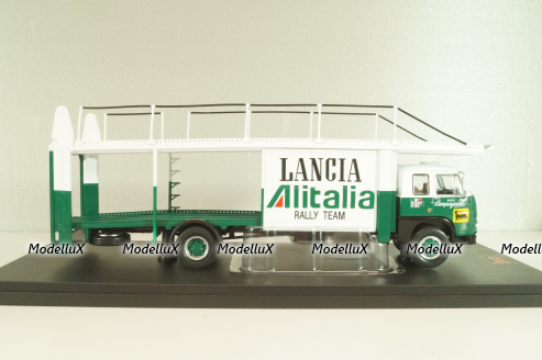 Fiat 673 Racing Transporter Lancia Alitalia Rally Team 1976, green/white, TRU038, IXO 1:43