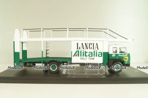 Fiat 673 Racing Transporter Lancia Alitalia Rally Team 1976, green/white, TRU038, IXO 1:43