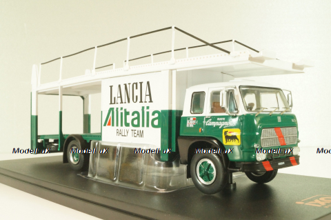Fiat 673 Racing Transporter Lancia Alitalia Rally Team 1976, green/white, TRU038, IXO 1:43
