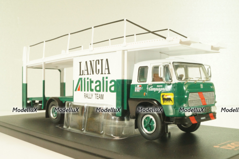 Fiat 673 Racing Transporter Lancia Alitalia Rally Team 1976, green/white, TRU038, IXO 1:43