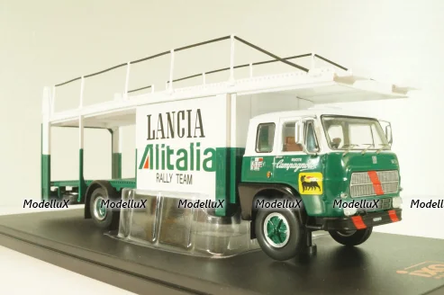 Fiat 673 Racing Transporter Lancia Alitalia Rally Team 1976, green/white, TRU038, IXO 1:43