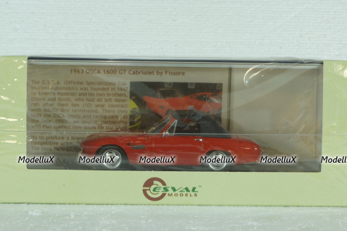 OSCA 1600 GT coupe by Fissore 1963, EMEU43009D,  ESVAL Model 1:43