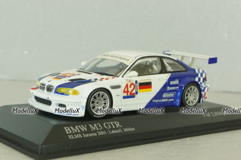 BMW M3 GTR (E46) #42 ELMS Jarama 2001, white, 400012192, Minichamps 1:43
