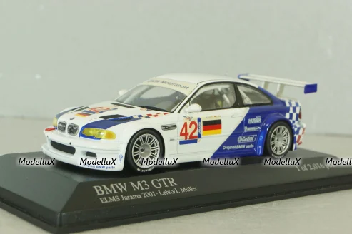 BMW M3 GTR (E46) #42 ELMS Jarama 2001, white, 400012192, Minichamps 1:43