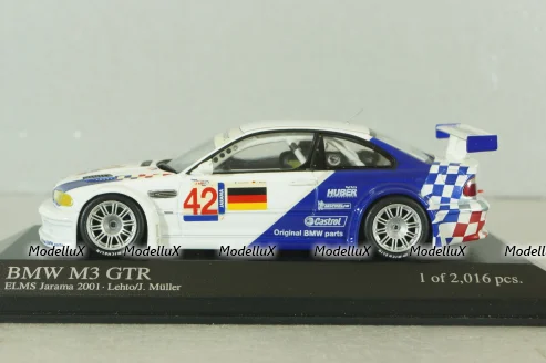 BMW M3 GTR (E46) #42 ELMS Jarama 2001, white, 400012192, Minichamps 1:43