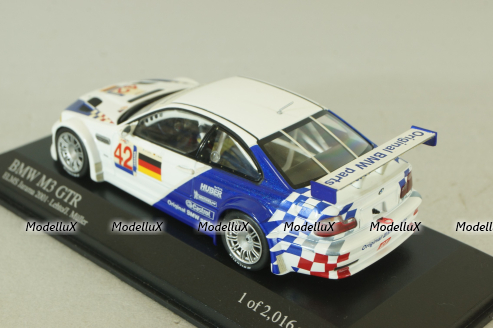 BMW M3 GTR (E46) #42 ELMS Jarama 2001, white, 400012192, Minichamps 1:43