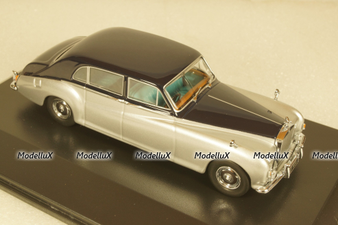 Rolls Royce Phantom V 1959-1968 silver/dark blue, Oxford 1:43