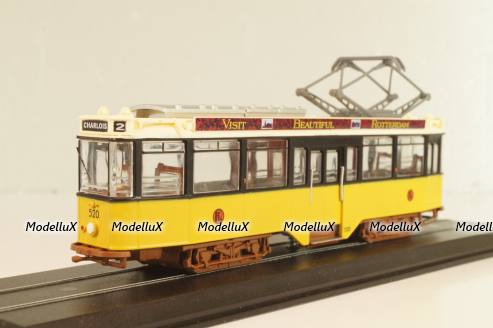 RET Serie 471–570 (Allan/Beijnes/Werkspoor) 1931, tram, yellow/white, Trains of the World, Atlas 1:87