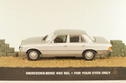 Mercedes-Benz 450 SEL (W116) 1974, from movie "For your eyes only" 1981, silver, James Bond Modellauto Collection #120, Altaya 1:43