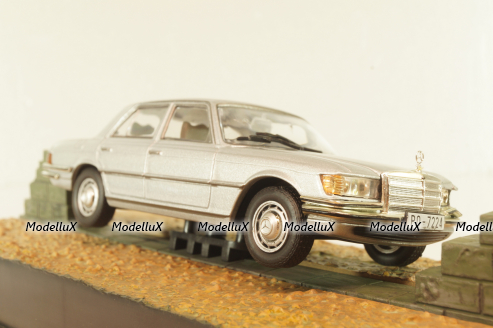 Mercedes-Benz 450 SEL (W116) 1974, from movie "For your eyes only" 1981, silver, James Bond Modellauto Collection #120, Altaya 1:43