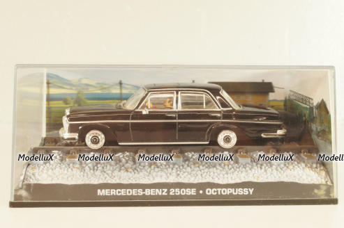 Mercedes-Benz 250 SE (W111) 1967, from movie "Octopussy" 1983, black, James Bond Modellauto Collection #23, 1:43