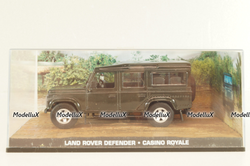 Land Rover Defender 110 from movie "Casino Royale" 2006, grey, James Bond Modellauto Collection #85, Altaya 1:43