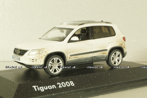 Volkswagen Tiguan 2007, white (dirty version), Schuco 1:43