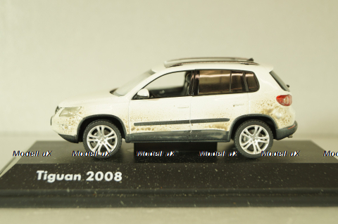 Volkswagen Tiguan 2007, white (dirty version), Schuco 1:43