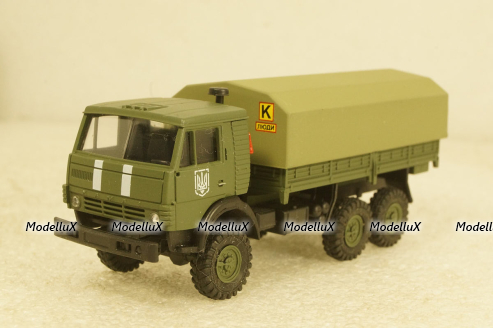 Камаз-43101-010 бортовой с тентом, военный Украина, Herpa 1:87