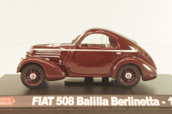 Fiat 508 Balilla Berlinetta #45 Mille Miglia 1936, brown, Hachette 1:43