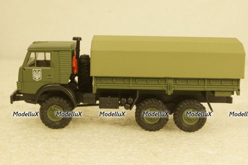 Камаз-43101-010 бортовой с тентом, военный Украина, Herpa 1:87
