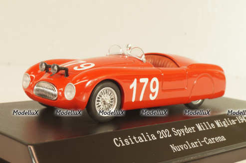 Cisitalia 202 Spyder #179 Mille Miglia 1947, Nuvolari/Carena, red, 518222, Starline 1:43