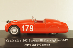 Cisitalia 202 Spyder #179 Mille Miglia 1947, Nuvolari/Carena, red, 518222, Starline 1:43