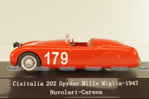 Cisitalia 202 Spyder #179 Mille Miglia 1947, Nuvolari/Carena, red, 518222, Starline 1:43