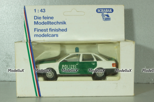 Audi 80 Polizei (B4) 1991, white/green, 1039, Schabak 1:43